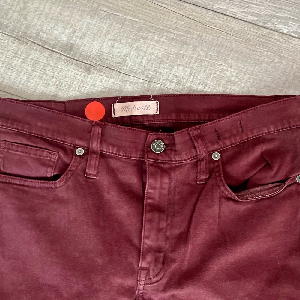 MADEWELL | Maroon Burgundy Skinny Pants High-Rise women’s (31/12) - Picture 3 of 7